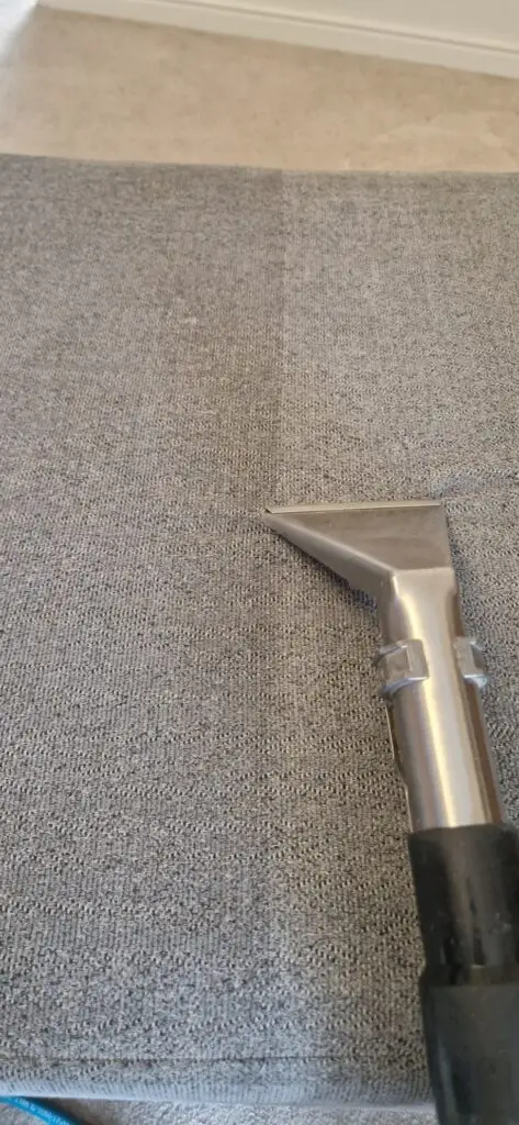 Carpet cleaning tool on fabric